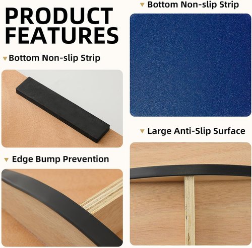Juoe Balance Board - Anti-Slip Wobble Board for Adults & Kids | 350LBS Capacity for Therapy & Core Strength