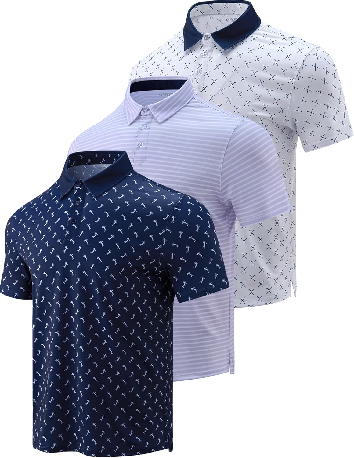 Skiennix Men's Golf Shirts - Performance Short Sleeve Moisture-Wicking Polo | 3-Pack Active Wear