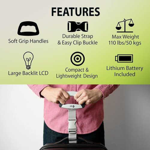 Eat Smart Luggage Scale - Accurate Weight Measurement for Hassle-Free Travel | Compact Design
