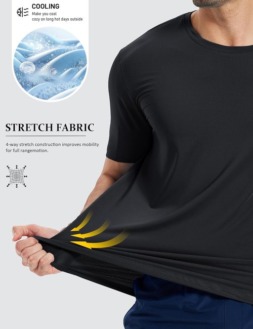 MAGCOMSEN Men's Dry Fit Athletic Shirt - Lightweight Mesh Workout Tee for Running | Short Sleeve
