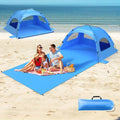 Beach Tent Sun Shelter by [Brand Name] - UPF 50+ Protection with Extended Sand Mat | Portable for 3-4 People