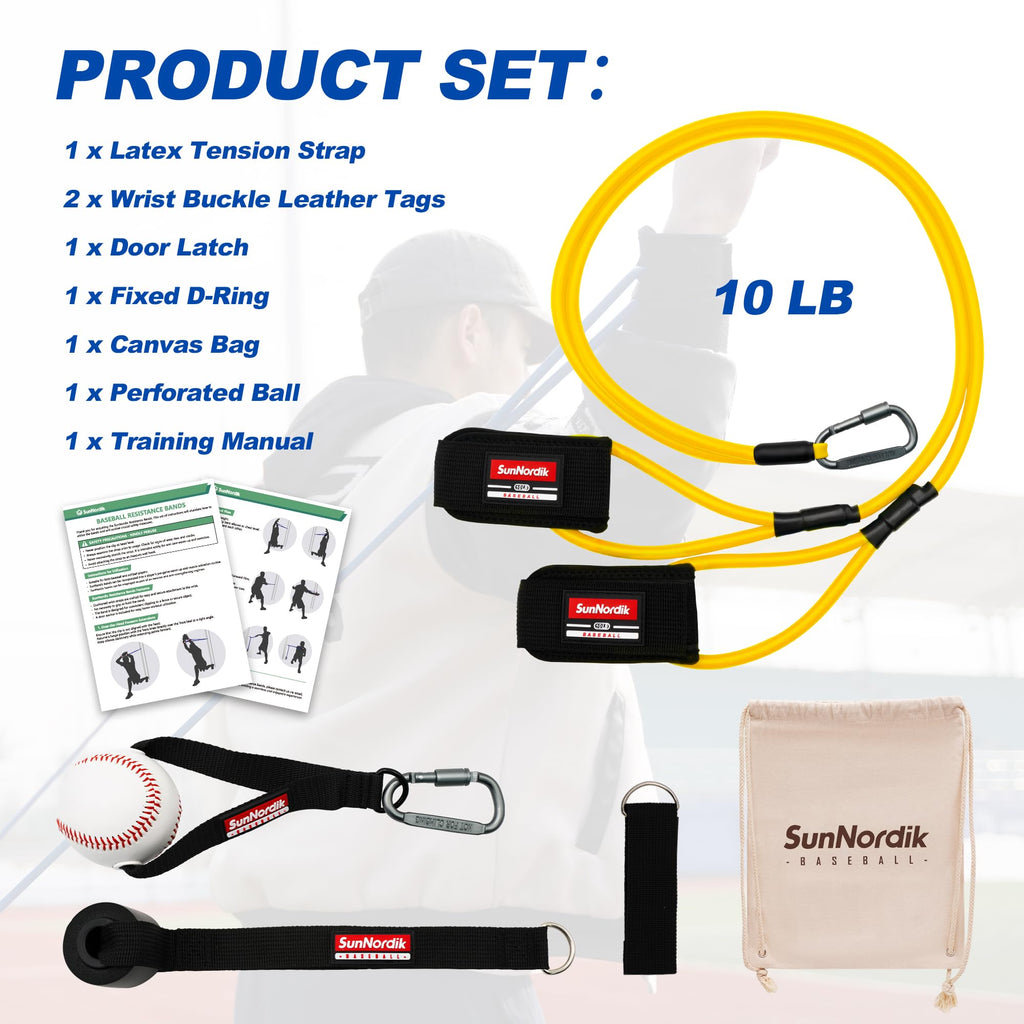 SunNordik Resistance Bands for Pitchers, Baseball & Softball Training Equipment for Improving Arm Strength & Pitching Training, Baseball Pitching Bands for All Skill Levels