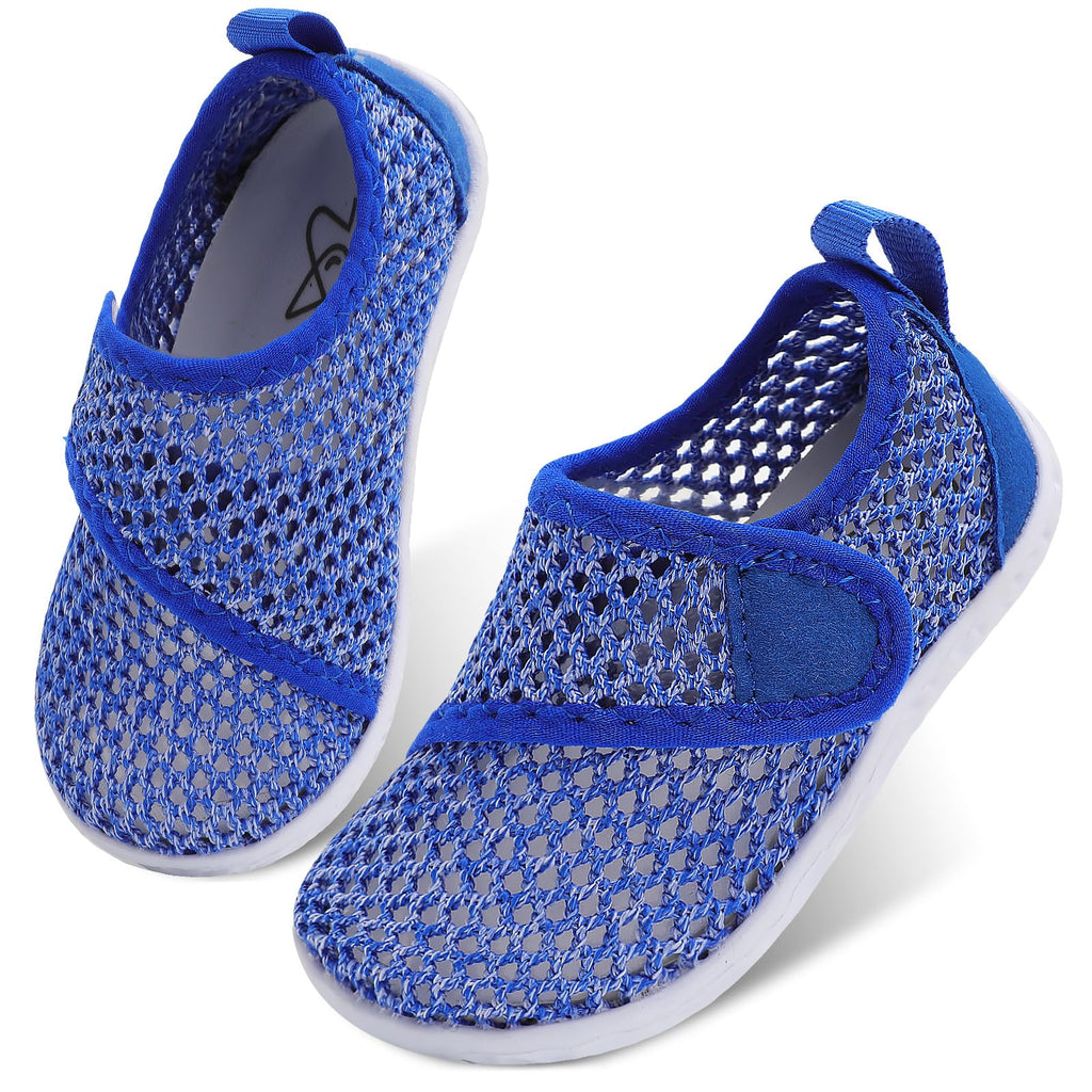 LeIsfIt Toddler Water Shoes Girls Boys Swim Shoes Kids Quick-Dry Breathable Aqua Socks Lightweight Non-Slip Barefoot Beach Shoe, Dark Blue, 9 Toddler