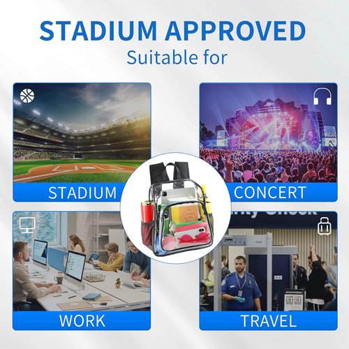 Mildbeer Clear Backpack - Stadium Approved 12x12x6 | Ideal for Women, Festivals & Sports Events