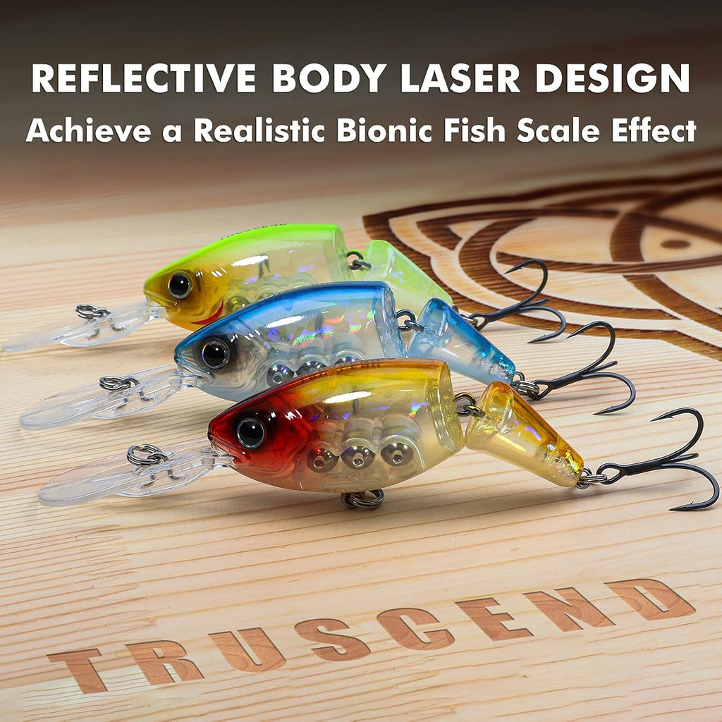 TRUSCEND Fishing Lures - Easy Catch Swimmax with BKK Hooks | Lifelike Vibrating Actions for Bass, Trout, Walleye, Crappie