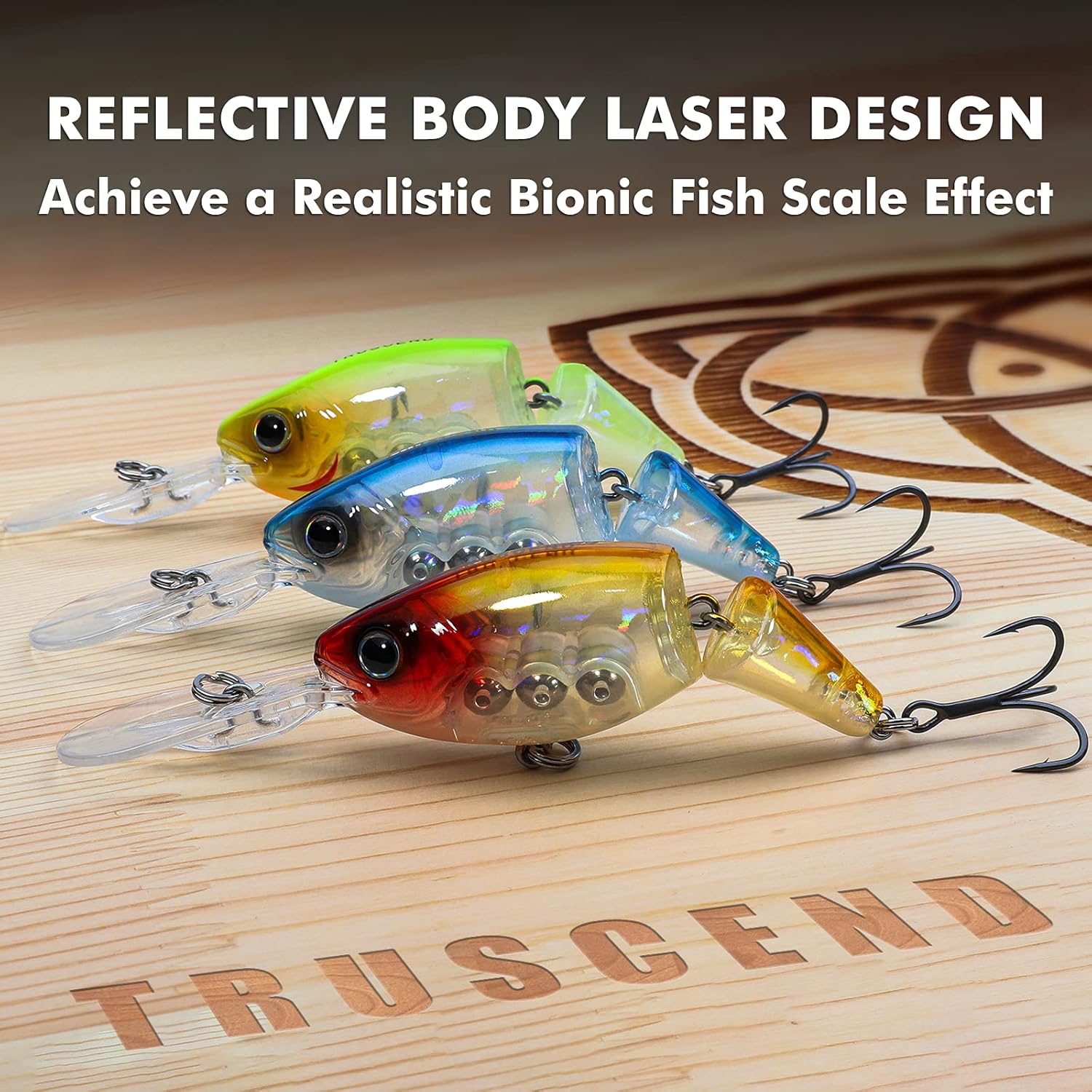 TRUSCEND Fishing Lures - Easy Catch Swimmax with BKK Hooks | Lifelike Vibrating Actions for Bass, Trout, Walleye, Crappie