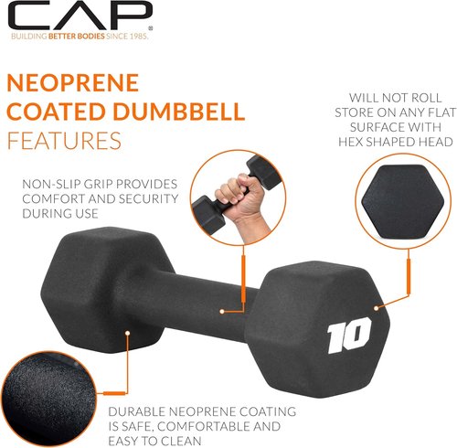 CAP Barbell Neoprene Dumbbell Weights - Versatile Pairs & Sets in Multiple Colors