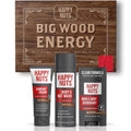 HAPPY NUTS Men's Hygiene Kit | Big Wood Energy Box with Deodorant, Body Wash & Comfort Cream - Ultimate Self-Care Gift Set