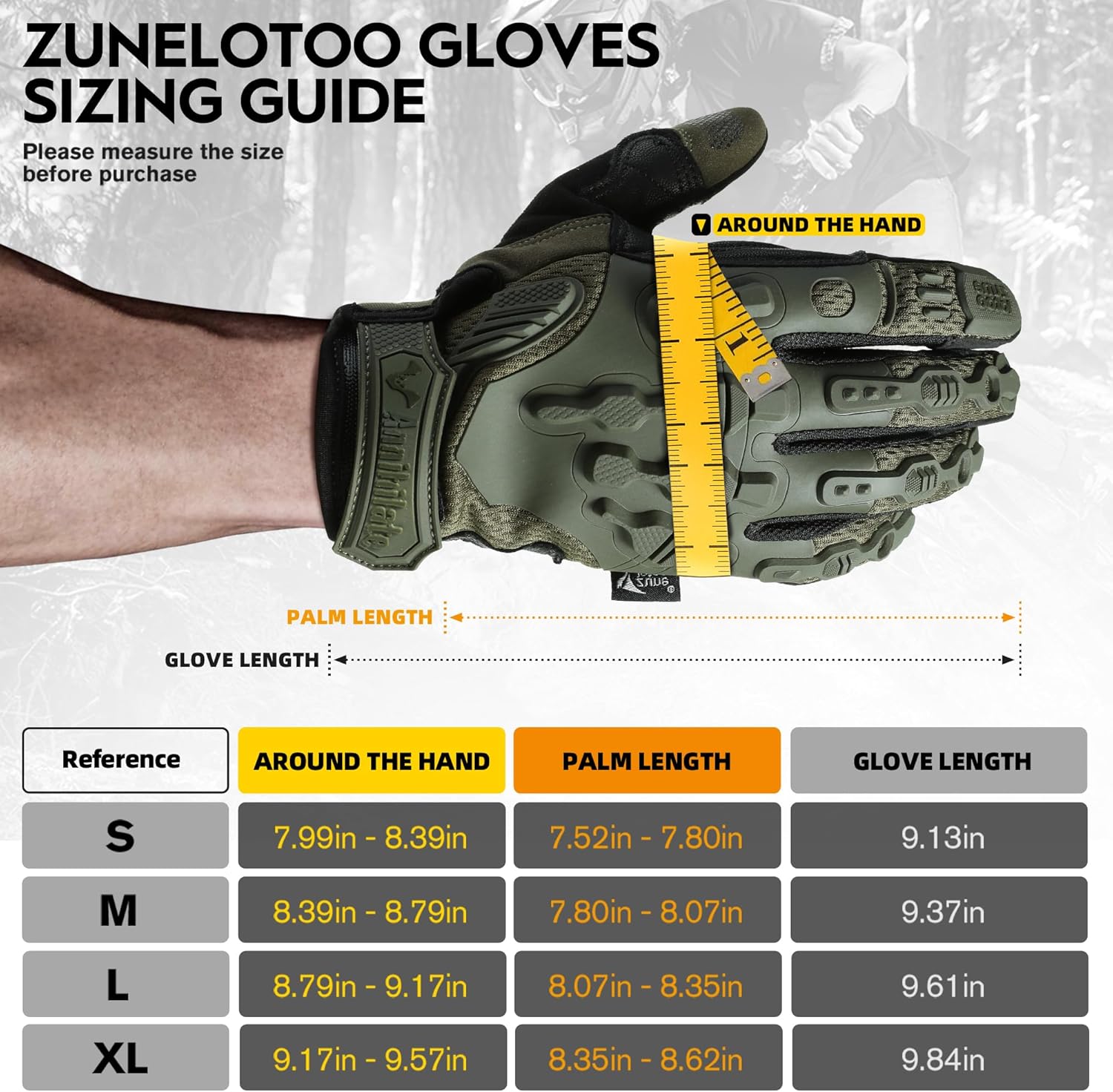ZUNE LOTOO Tactical Touchscreen Gloves - Kevlar-Lined & TPR Impact Protection | Black/Red/Green/Tan