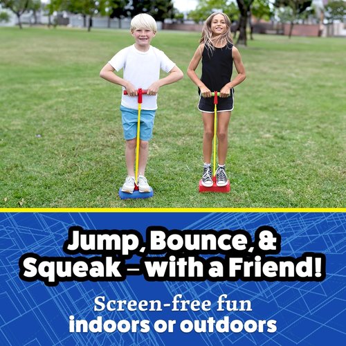 Dueling Stomp Hopper Pogo Stick - Fun Foam Jumper for Kids - Soft Grips & Stretchy Bands - Ideal for Ages 3-5