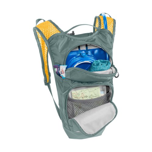 CamelBak Mini M.U.L.E. Kids Hydration Backpack for Hiking and Biking - 50oz, Stormy Sea/Mango