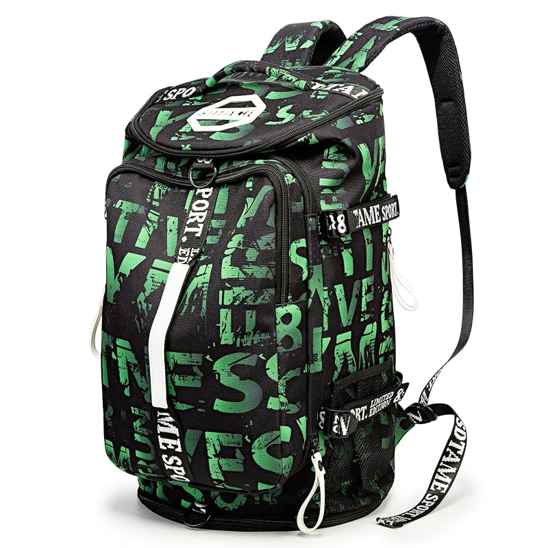 4‑Way Waterproof Gym Duffel Bag with Shoe & Laptop Compartment – Green (Variation: Green)