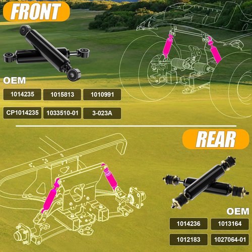 Enekerp Club Car Front and Rear Shock Absorbers Kit, Golf Cart Shocks Fit Club Car DS (1988-UP) Gas&Electric, Precedent (2004-UP) Gas&Electric Models, Set of 4, OEM# 1014235 1014236