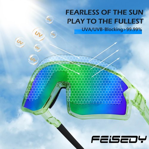 FEISEDY Kids Sunglasses Polarized Youth Baseball Sunglasses Sports Cycling Glasses for Boys Girls Age 4-8 B0183