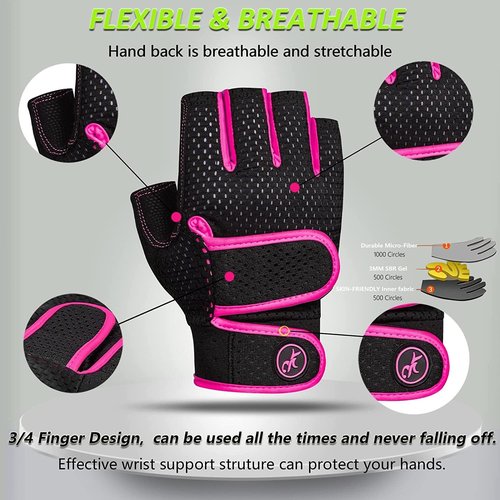 MOREOK Workout Gloves - Padded Fingerless Weight Lifting Gloves for Men & Women | 3MM Gel Grip for Gym & Fitness