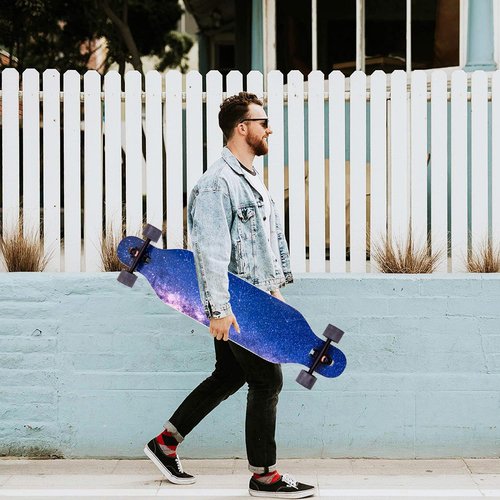 CLYCTIP 41 Inch Longboard Skateboard,9-Ply Maple,ABEC-11 Bearings,Complete Skateboard for Cruising, Carving, Downhill and Free-Style (SKY-01)