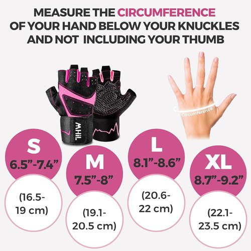 MhIL Workout Gloves for Women - Breathable Weight Lifting Gloves with Palm Protection & Wrist Support | Enhanced Grip