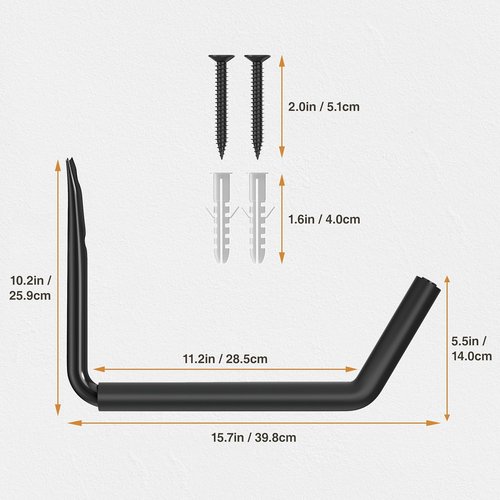 Niffgaff Heavy Duty Garage Storage Hooks - 120 LB Capacity Wall-Mounted Rack for Kayaks, Ladders & Bikes