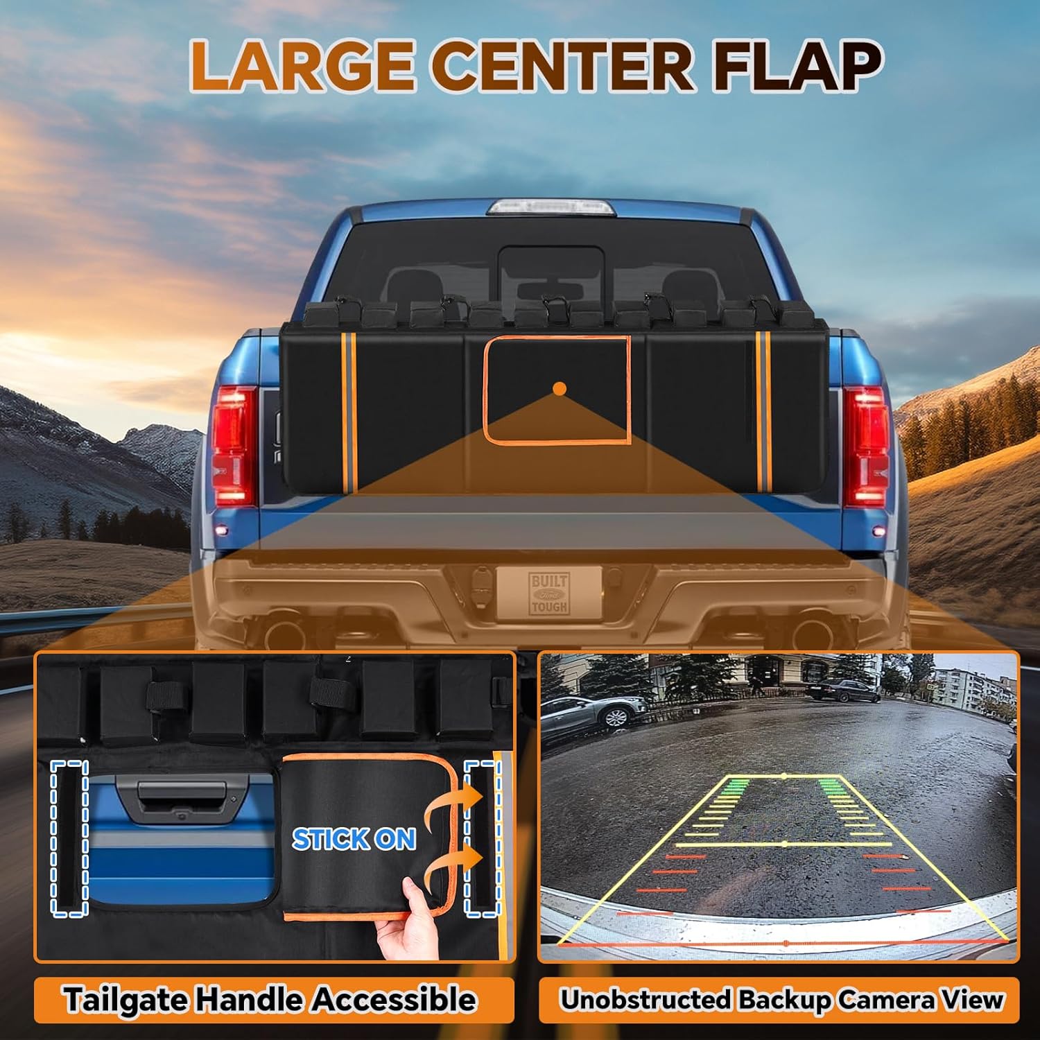 Tailgate Bike Pad, Upgraded Fixtures 600D Wear-Resistant Waterproof Fabric, Tailgate Pad for Mountain Bike, Universal Pickup Truck Tailgate Pad with 2 Reflective Strip and Tool Pocket, Lengths 51"