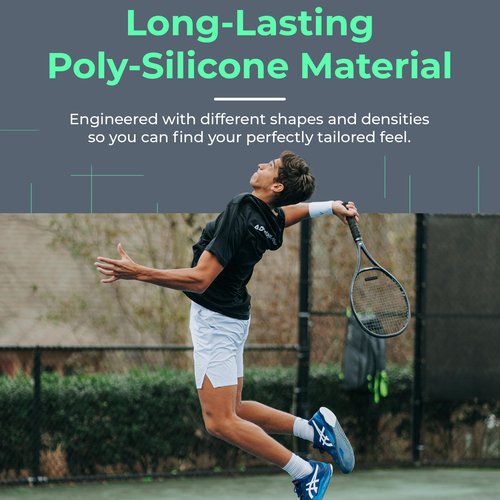 ADV Tennis Dampener with Custom Feel, Racket Shock Absorber to Reduce Vibration and Stay on The Racket, Engineered Poly-Silicone Tennis Racket Dampener, Black, Max Sorb 3-Pack…