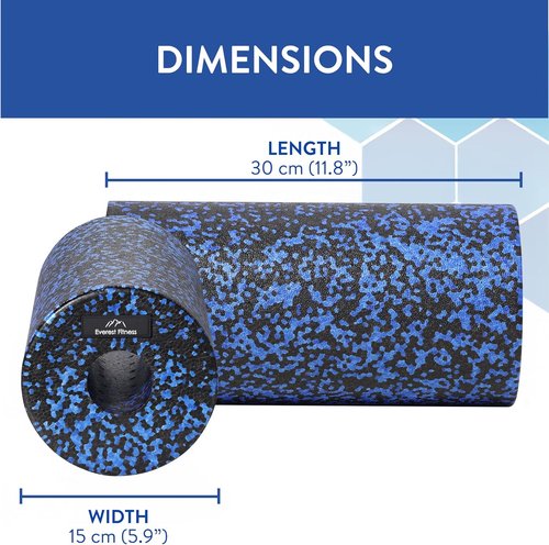 Foam Roller - Medium Density Foam for Deep Tissue Massage | Relieve Back Pain - Black/Blue