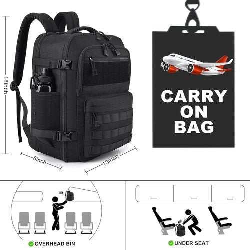 MOZETO TSA Approved Carry-On Backpack - Extra Large Tactical Travel Bag | Water-Resistant Lightweight Design