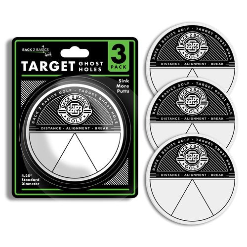 3-Pack Target Ghost Holes Golf Training Set, Portable Outdoor & Indoor Putting Practice Golf Training Putters, Standard 4.25” Targets for Backyard Practice Putting Green, Chipping & Home Drills