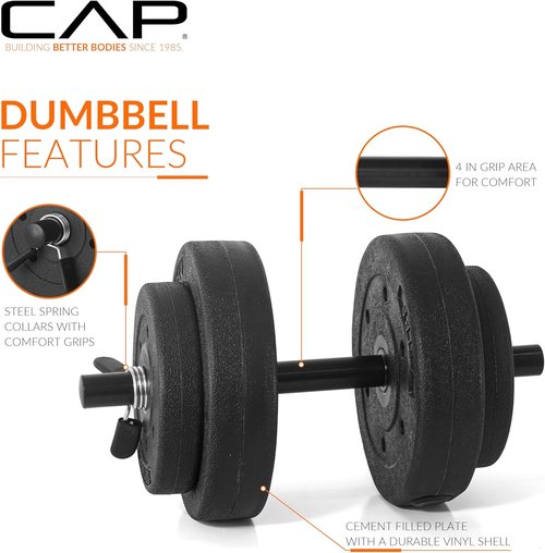 CAP Barbell 40-Pound Adjustable Dumbbell Set - Versatile Weights for Home Gym Workouts