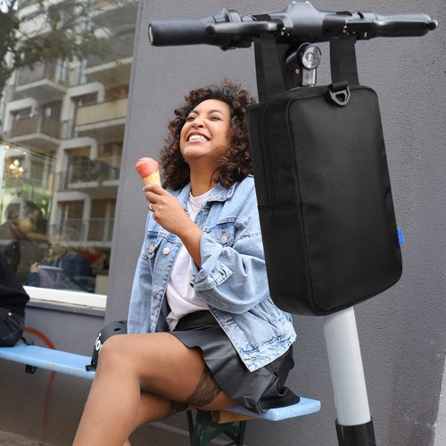 Xxerciz Scooter Storage Bag, Nylon Scooter Handlebar Bag Front Hanging Bag with Adjustable Strap and Zipper Closure for for Carrying Phone, Wallet, Charger Tools, Repair Tools