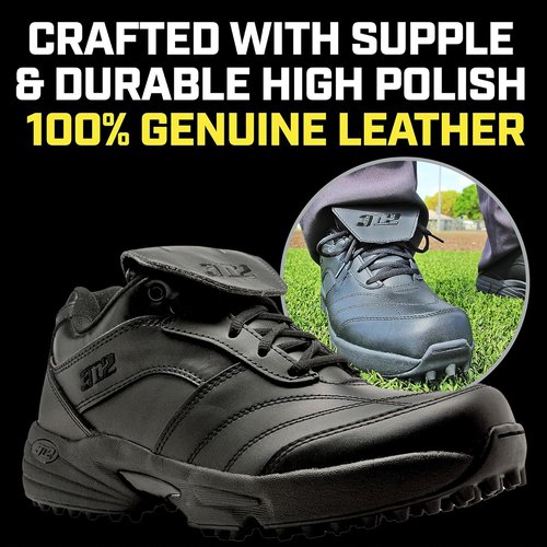 3N2 Reaction Lo Men's Baseball Umpire Shoes - Lightweight Leather Design for Softball & Baseball - Black