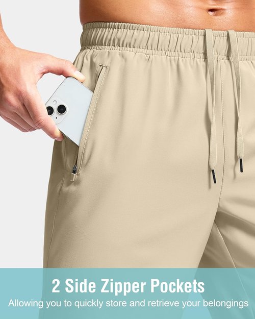 G Gradual Men's Athletic Running Shorts - Quick Dry Workout Shorts with Zipper Pockets | 7"/5"/9" Sizes
