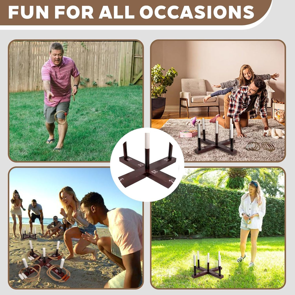 Skiennix Ring Toss Game - Fun Outdoor Yard Game for Family & Friends | Perfect for Backyard & Camping