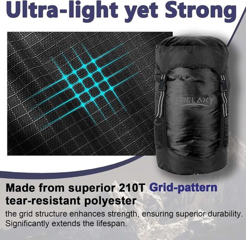 Frelaxy Compression Sack - Ultralight & Water-Resistant Stuff Sack | 11L/18L/30L/45L/52L - 40% More Storage for Camping & Hiking
