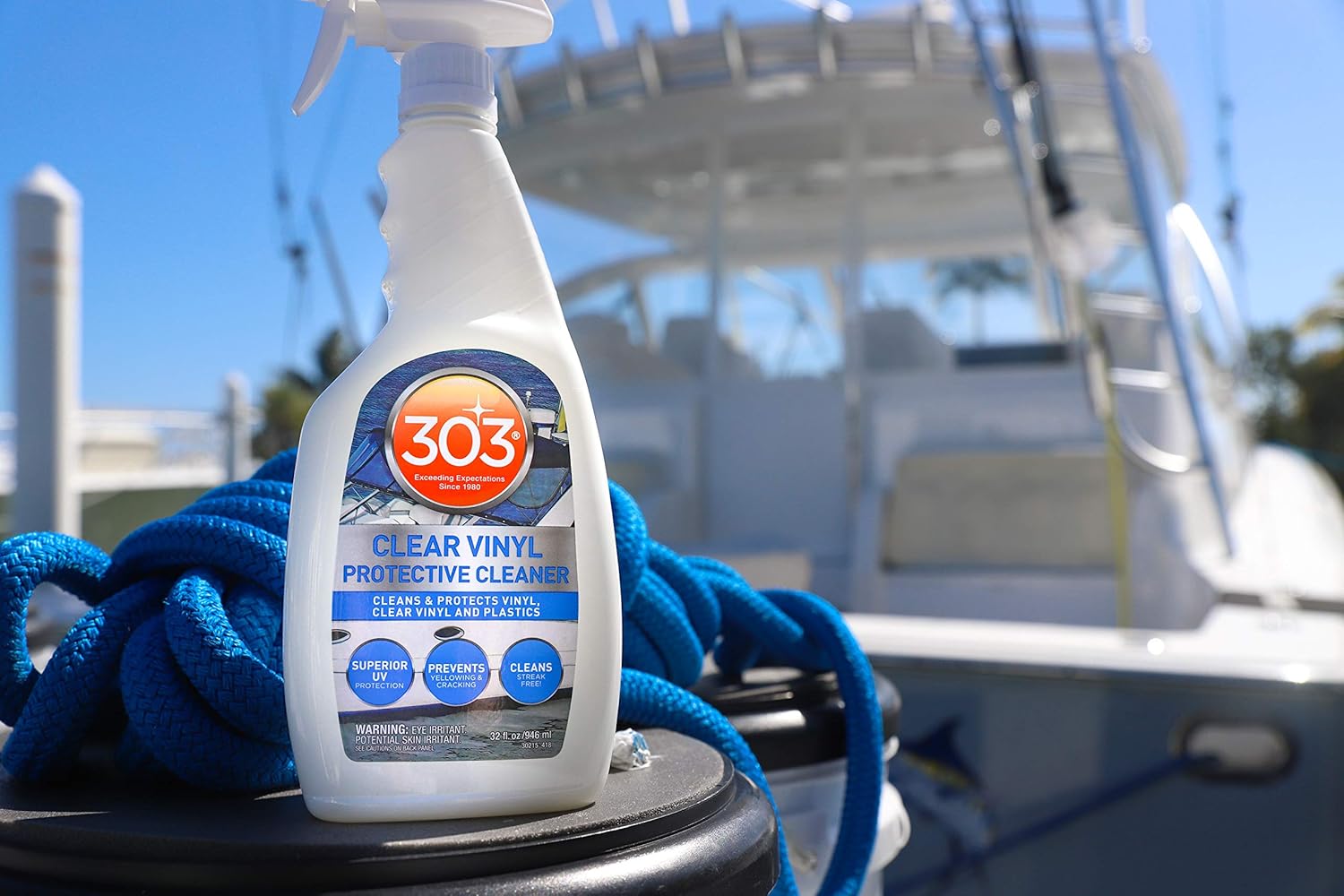 303 Products Marine Clear Protective Cleaner - Superior UV Protection for Vinyl & Plastics | 32oz (Pack of 2)