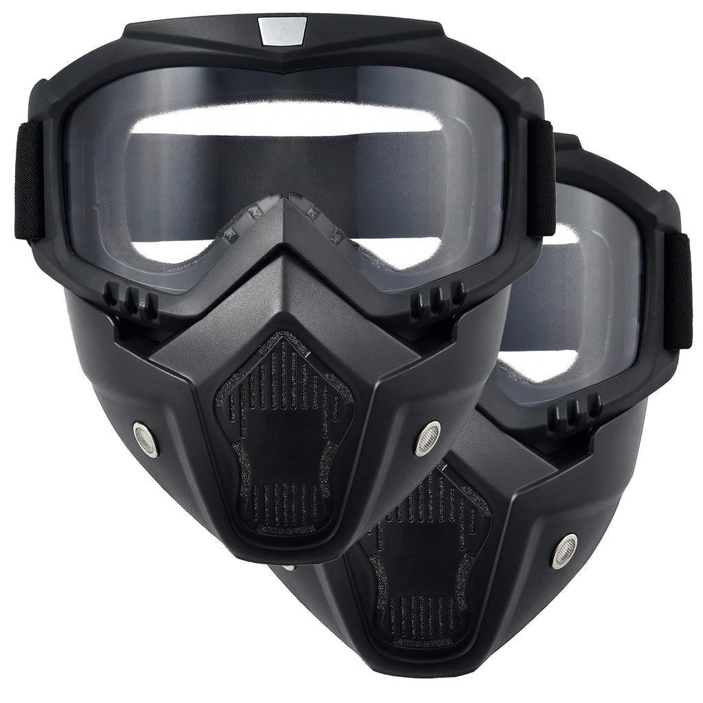 Paintball Mask Anti Fog,Airsoft Mask Full Face,Tactical Mask, Motorcycle Helmet Goggles with Removable Face Mask for Men Women (2Clear)