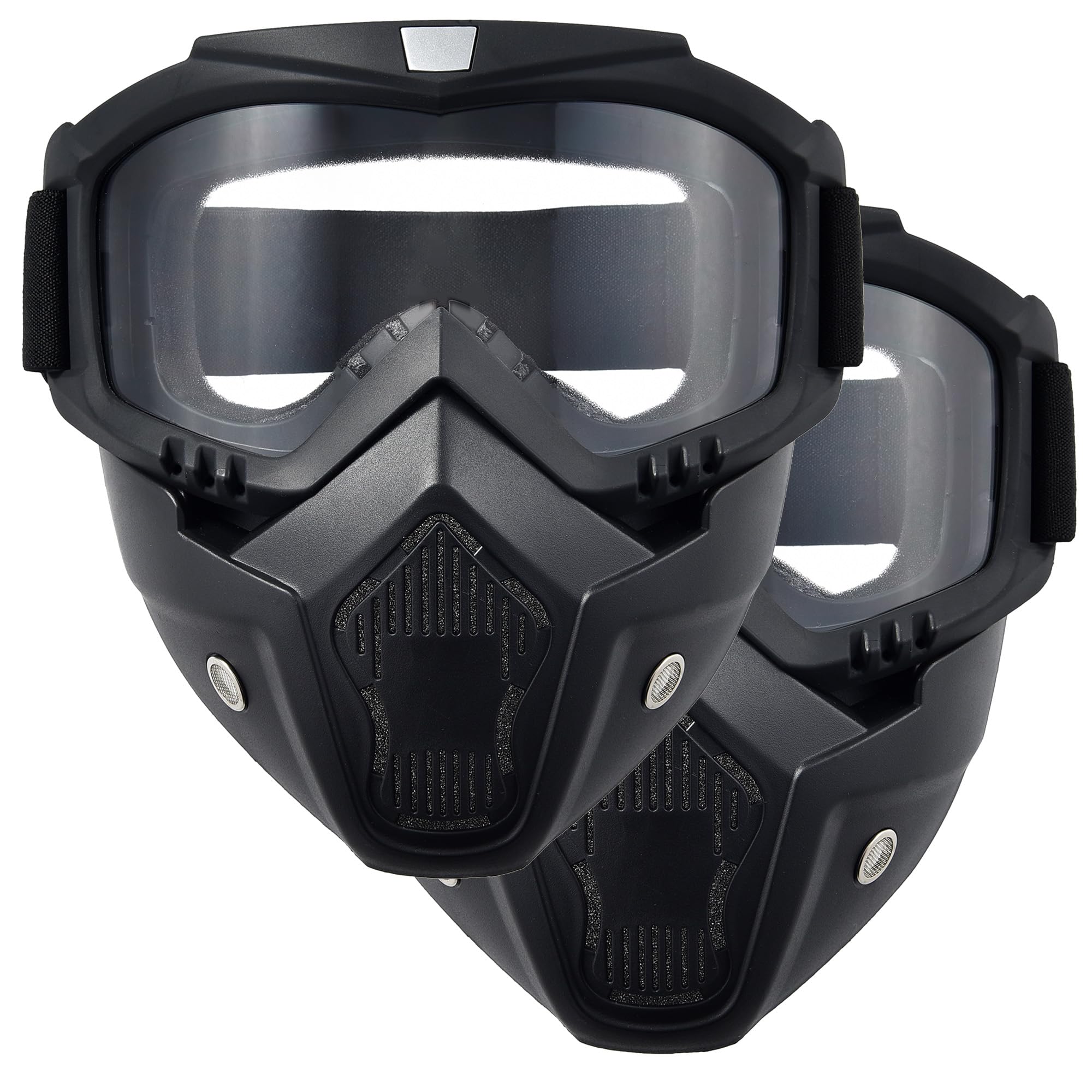 Paintball Mask Anti Fog,Airsoft Mask Full Face,Tactical Mask, Motorcycle Helmet Goggles with Removable Face Mask for Men Women (2Clear)