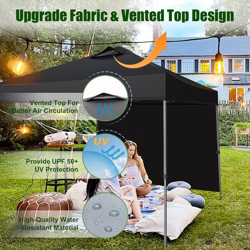 Eurmax USA Pop-Up Canopy Tent - 10x10ft Portable Shelter with Removable Sidewall & 4 Sand Bags | White