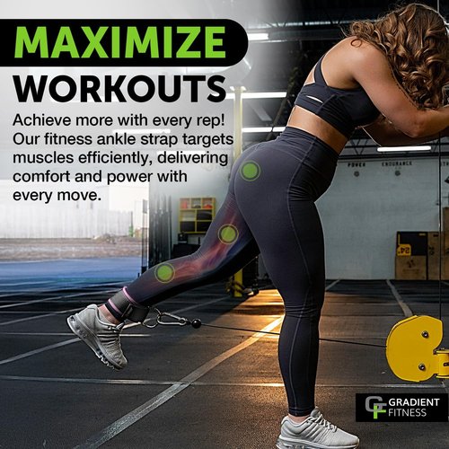 Gradient Fitness Ankle Straps - 2 Pack | Durable Ankle Straps for Cable Machines & Workouts