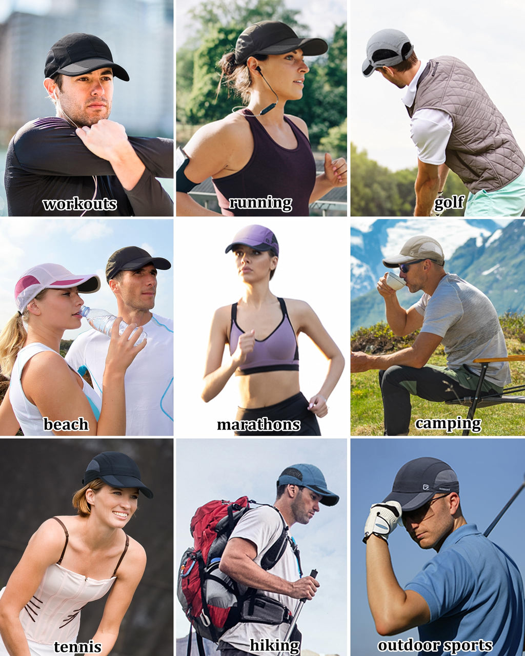 GADIEMKENSD Outdoor Running Hat Men Cooling Baseball Cap Dri Fit Workout Hat Breathable Mesh UPF50+ Women Sun Cap Trucker Dad Hats for Golf Gym Sports Tennis Summer Beach Dark Green M/L 7-7 1/2