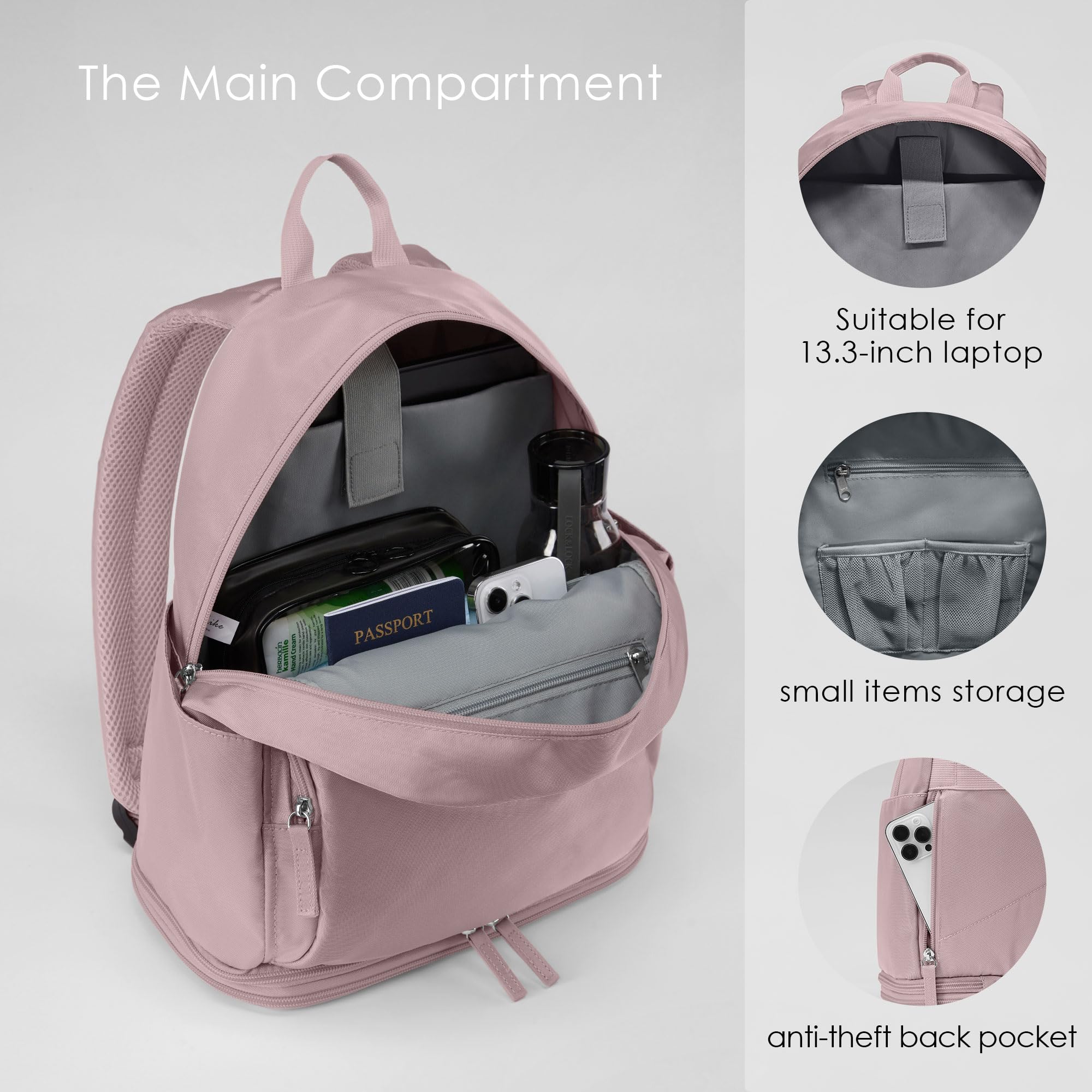 Uselike Gym Backpack for Women Men, Lightweight Gym Bag with Shoe Compartment, Waterproof Workout Backpack with Wet Pocket