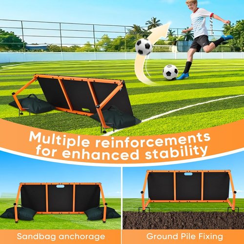 CAROD Soccer Rebounder Board - 40" x 16" Portable Training Equipment with Two Angles & Sandbags | Ideal for Passing & Shooting Drills