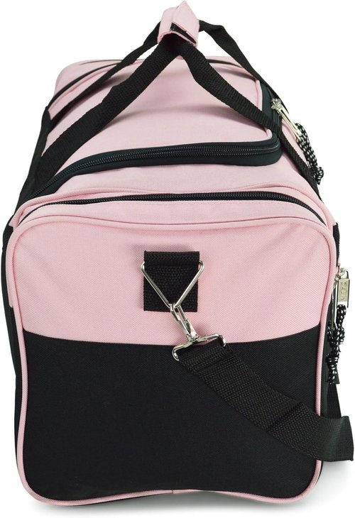 DALIX 21" Pink Sports Duffle Bag - Adjustable Strap Gym & Travel Duffel for All Activities