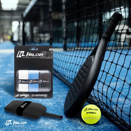 HILOP Padel overgrip (Black-White-Phosphorescent Yellow)