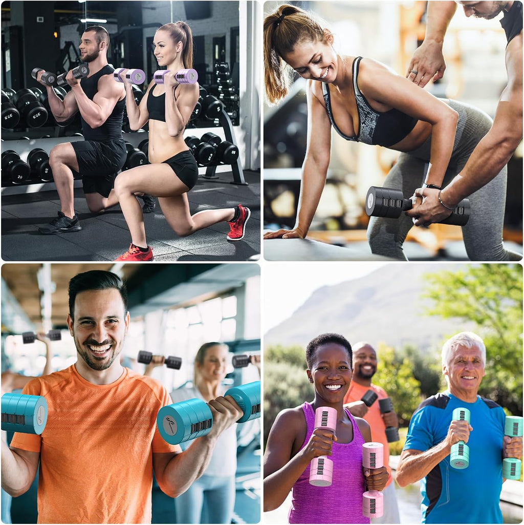 Sportneer Adjustable Dumbbells Hand Weights Set: 5 lb Dumbbell Set of 2 Each 2lb 3lb 4lb 5lb Free Weights Fast Adjust Weight 4 In 1 Weights Dumbbells Set for Women Men Home Gym Exercise Training