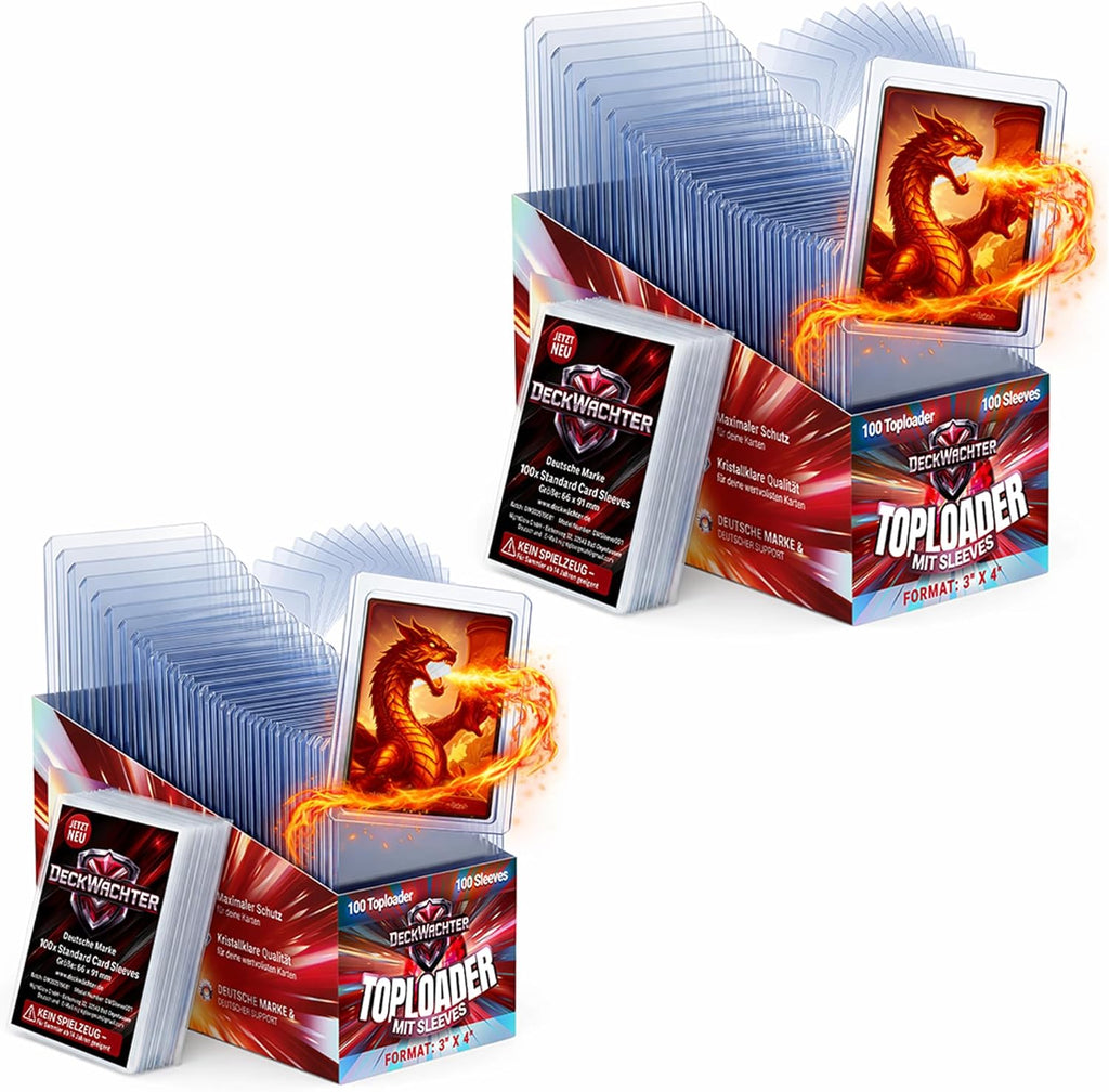 Skiennix Top Loaders & Penny Sleeves - 200 Clear Trading Card Protectors | 3" x 4", 35PT