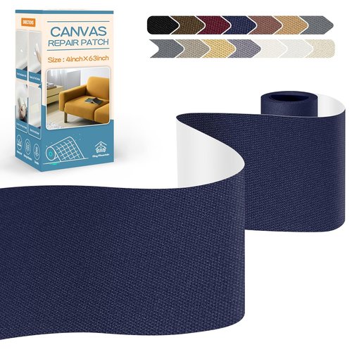 KING MOUNTAIN Canvas Repair Tape - Waterproof Self-Adhesive Patch for Outdoor Gear | 4" x 63" (Dark Blue)