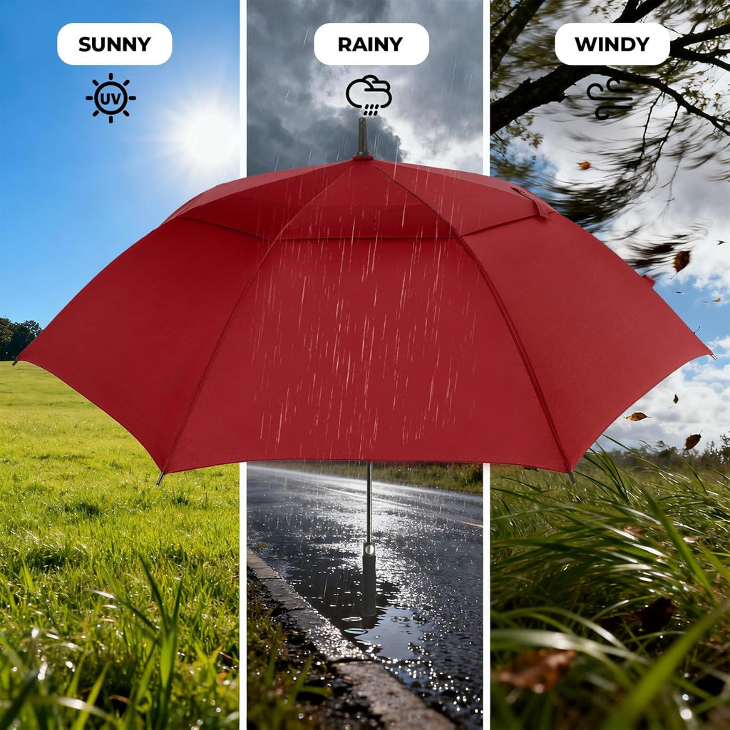 ZDSSM Automatic Open Golf Umbrella - Extra Large 54/62/68/72 Inch Windproof & Waterproof Double Canopy