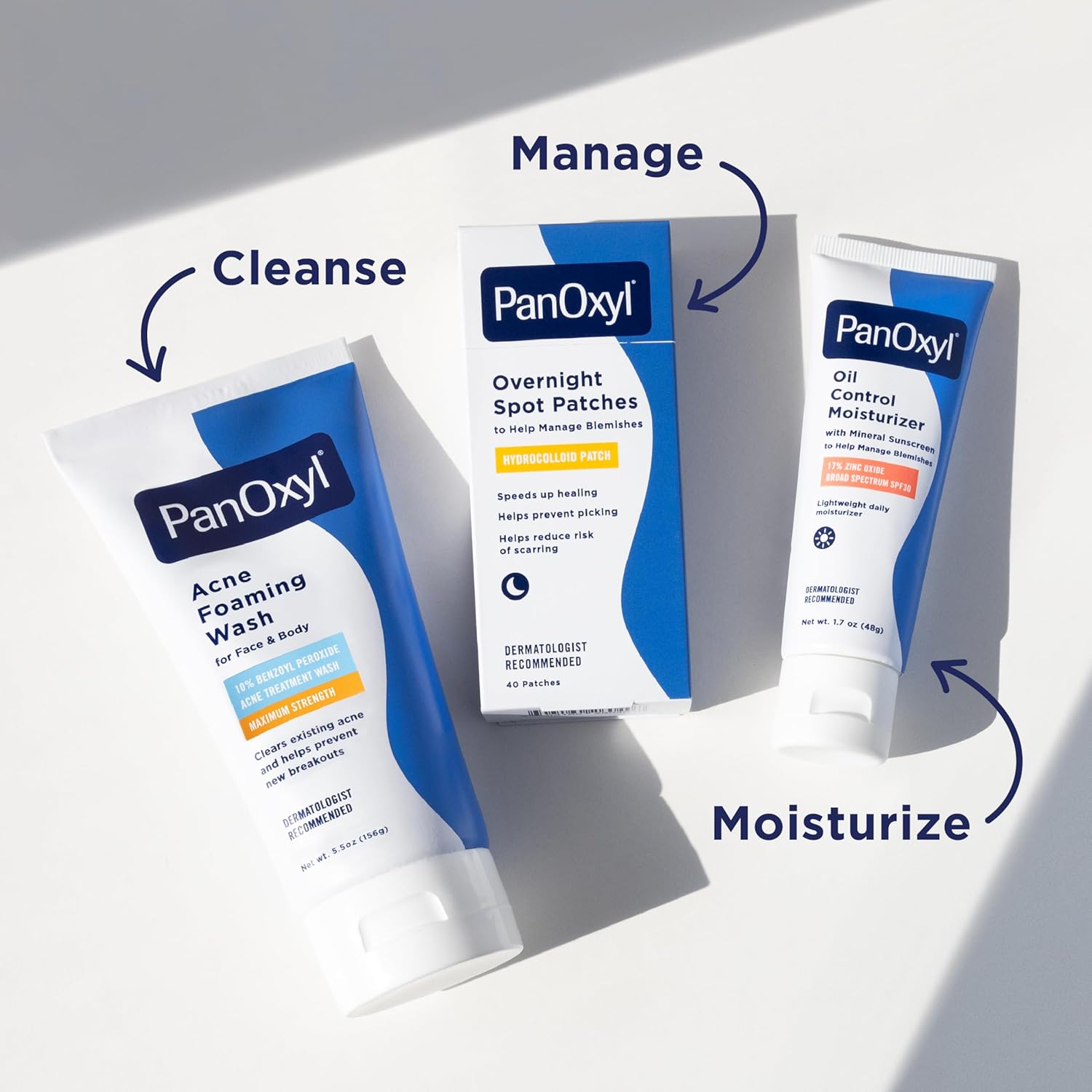 PanOxyl Acne Foaming Wash - Maximum Strength 10% Benzoyl Peroxide Cleanser | 5.5 Oz Tube for Clear Skin