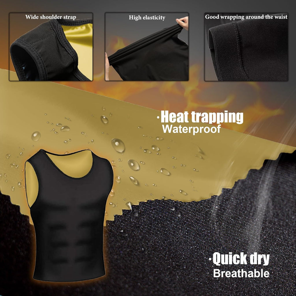 Sauna Vest for Men by [Brand Name] - Sleeveless Waist Trainer Compression Tank Top