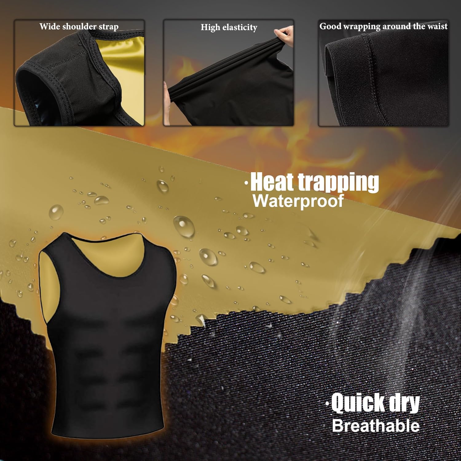 Sauna Vest for Men by [Brand Name] - Sleeveless Waist Trainer Compression Tank Top